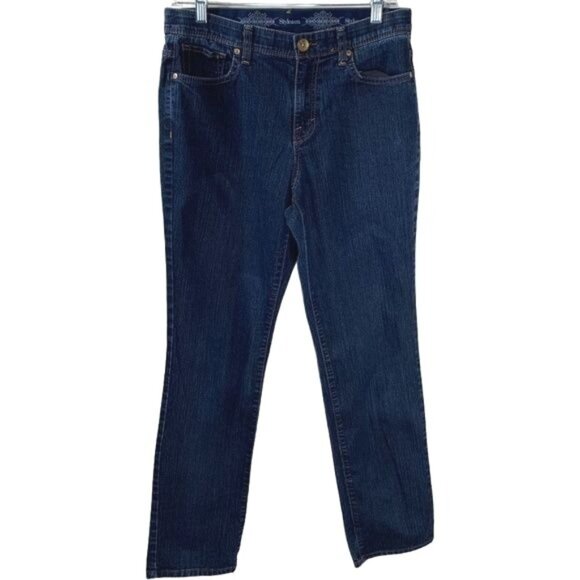 Style & Co. Denim - Style and Co Jeans Womens Sz 8 Medium Straight Leg Stretch Denim Pants Dark Blue